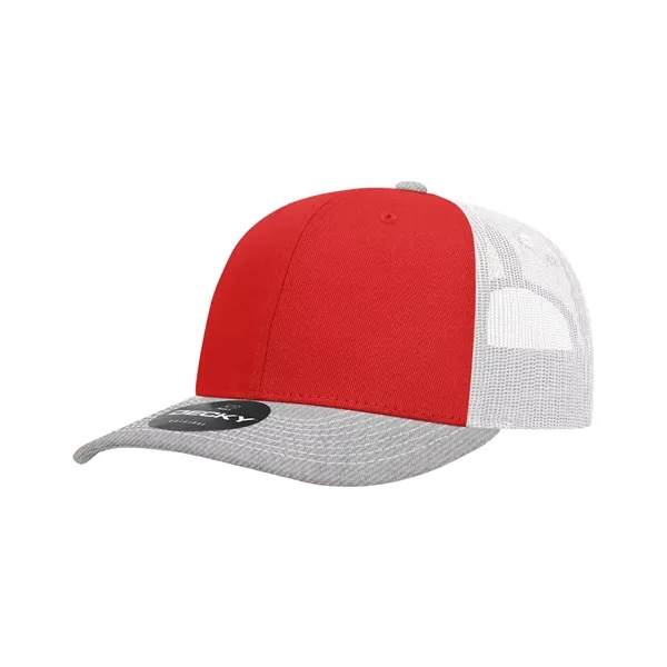 Classic trucker cap with contrast-stitched visor, cotton sweatband, and adjustable snapback.... from ASI 72657 Active Life Promo