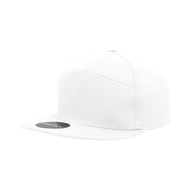 7-panel structured snapback with a flat bill, stitched eyelets, and snapback... from ASI 72657 Active Life Promo