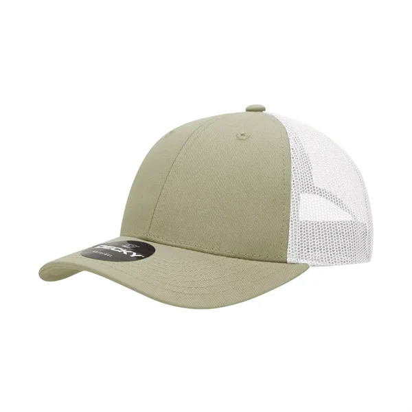 6-panel mesh golf cap with pre-curved bill, mesh back, and snapback... from ASI 72657 Active Life Promo