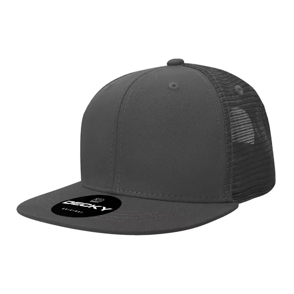 6-panel structured trucker hat with flat bill, insulated mesh panels, and... from ASI 72657 Active Life Promo