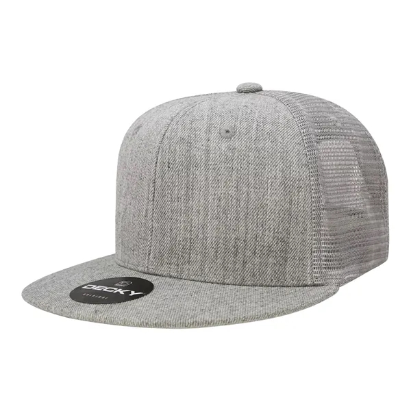 6-panel structured trucker hat with flat bill, insulated mesh panels, and... from ASI 72657 Active Life Promo