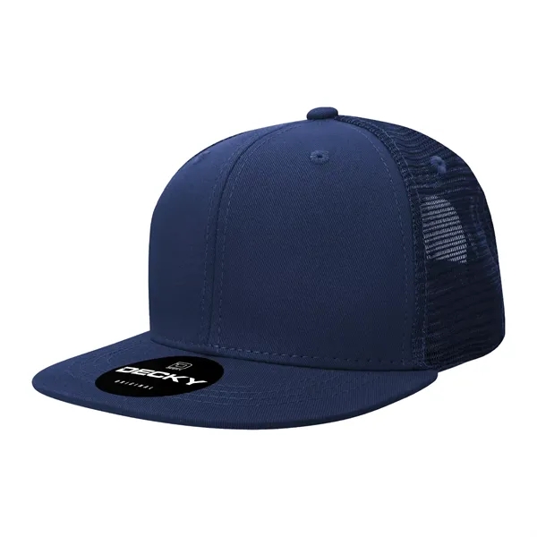 6-panel structured trucker hat with flat bill, insulated mesh panels, and... from ASI 72657 Active Life Promo
