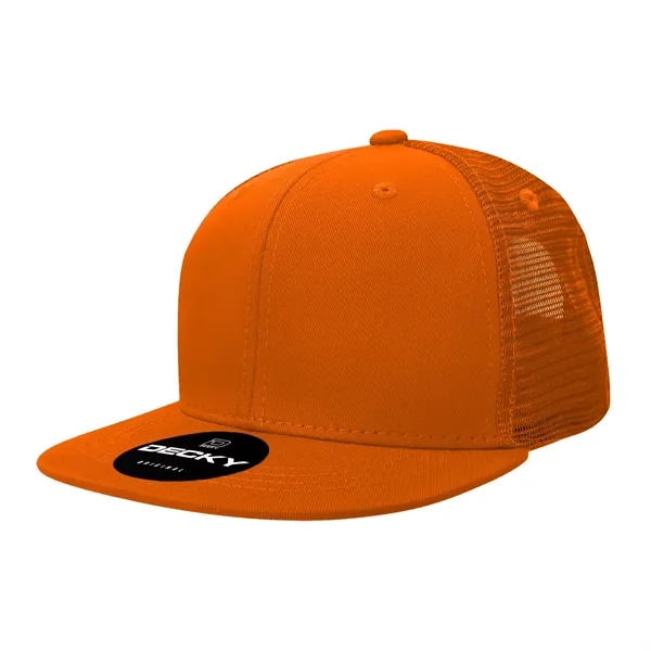 6-panel structured trucker hat with flat bill, insulated mesh panels, and... from ASI 72657 Active Life Promo
