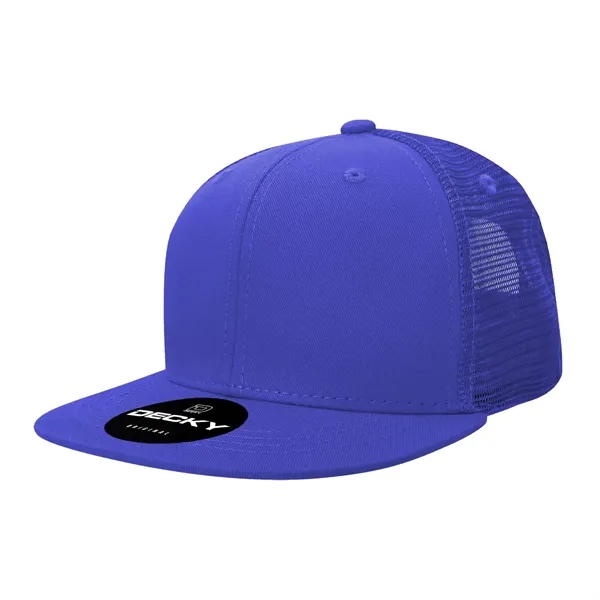 6-panel structured trucker hat with flat bill, insulated mesh panels, and... from ASI 72657 Active Life Promo