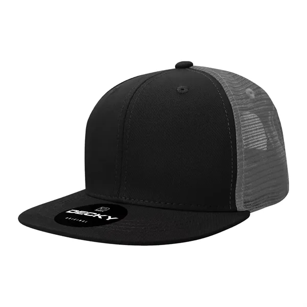 6-panel structured trucker hat with flat bill, insulated mesh panels, and... from ASI 72657 Active Life Promo