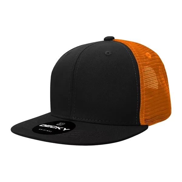 6-panel structured trucker hat with flat bill, insulated mesh panels, and... from ASI 72657 Active Life Promo