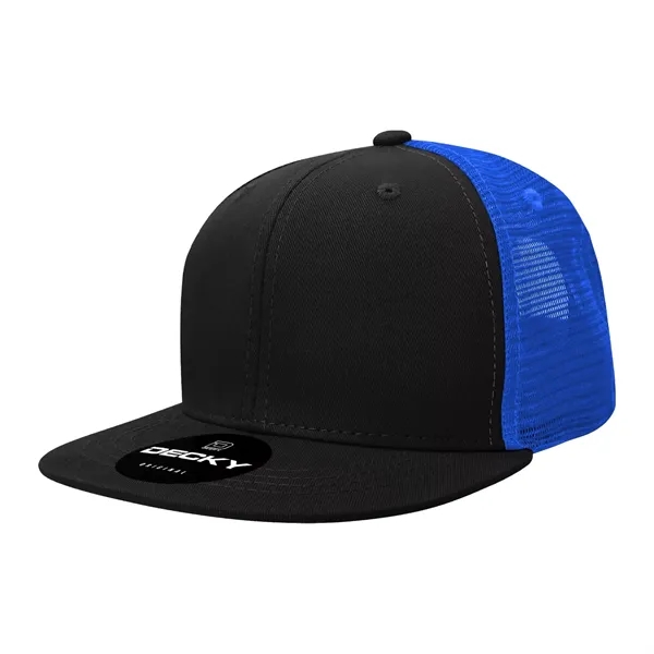 6-panel structured trucker hat with flat bill, insulated mesh panels, and... from ASI 72657 Active Life Promo