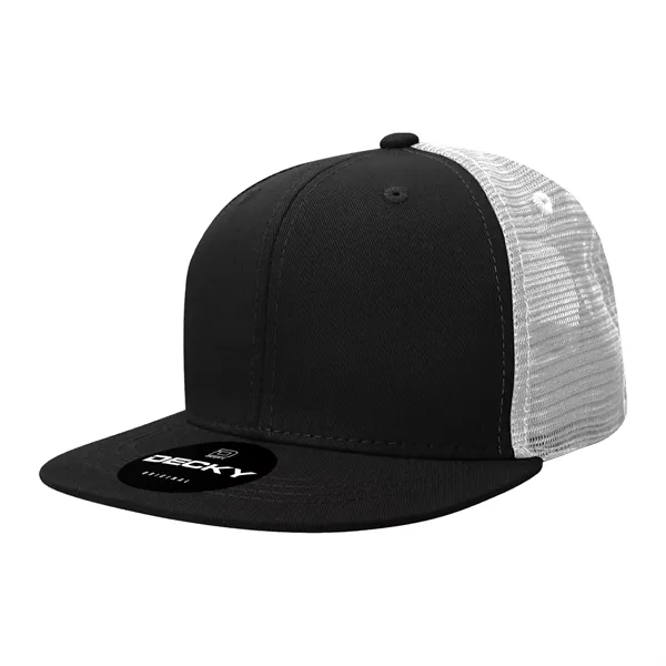 6-panel structured trucker hat with flat bill, insulated mesh panels, and... from ASI 72657 Active Life Promo