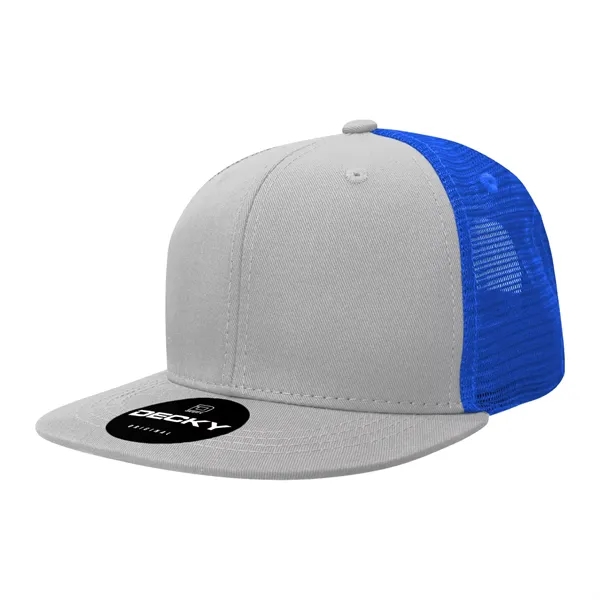 6-panel structured trucker hat with flat bill, insulated mesh panels, and... from ASI 72657 Active Life Promo