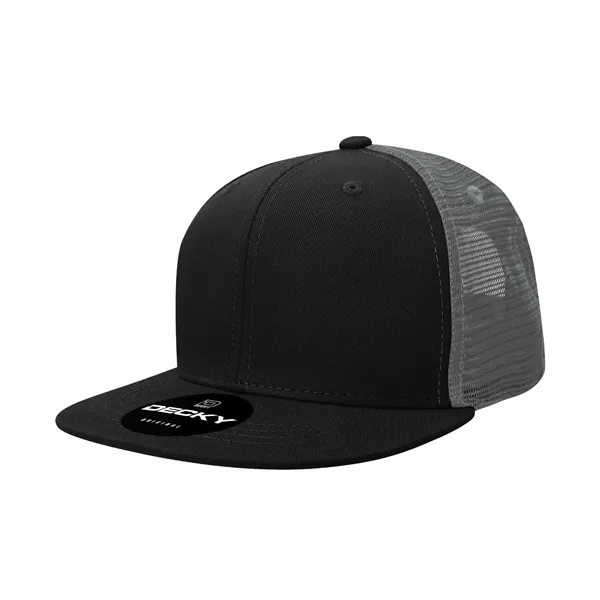 6-panel structured trucker hat with flat bill, insulated mesh panels, and... from ASI 72657 Active Life Promo