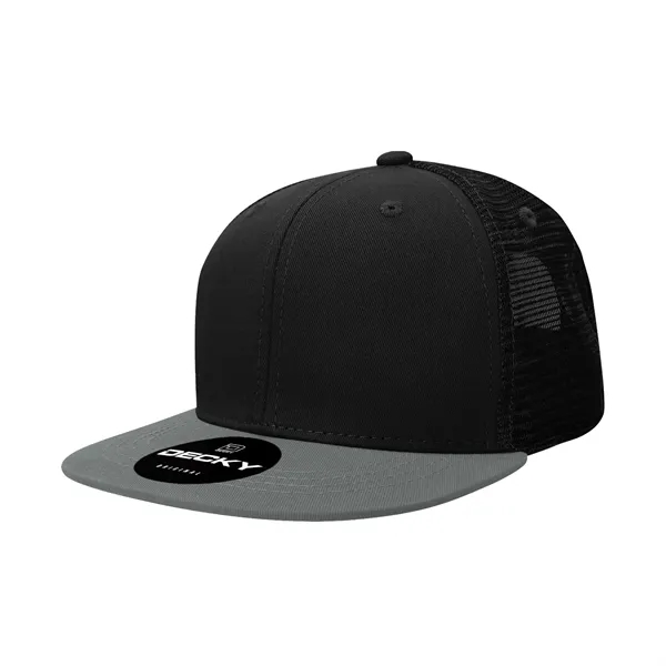 6-panel structured trucker hat with flat bill, insulated mesh panels, and... from ASI 72657 Active Life Promo