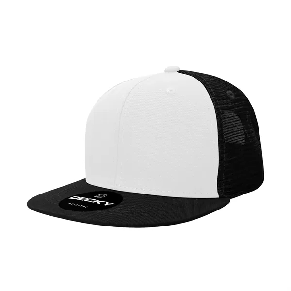 6-panel structured trucker hat with flat bill, insulated mesh panels, and... from ASI 72657 Active Life Promo