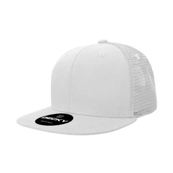 6-panel structured trucker hat with flat bill, insulated mesh panels, and... from ASI 72657 Active Life Promo