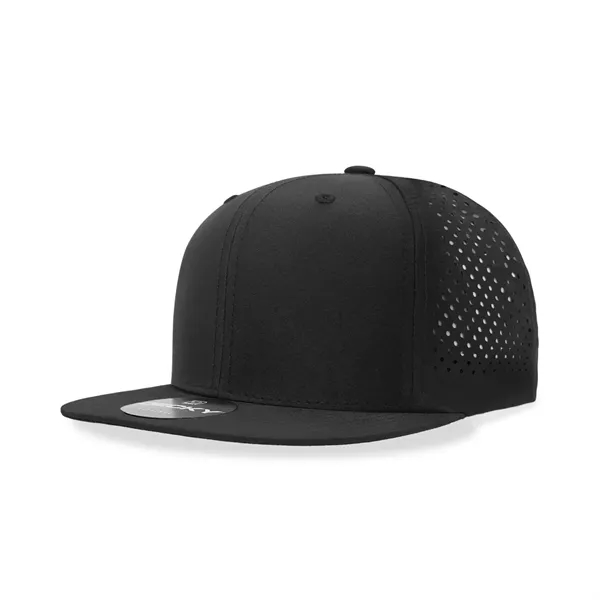 6-panel high-profile perforated snapback with a flat visor and structured crown.... from ASI 72657 Active Life Promo