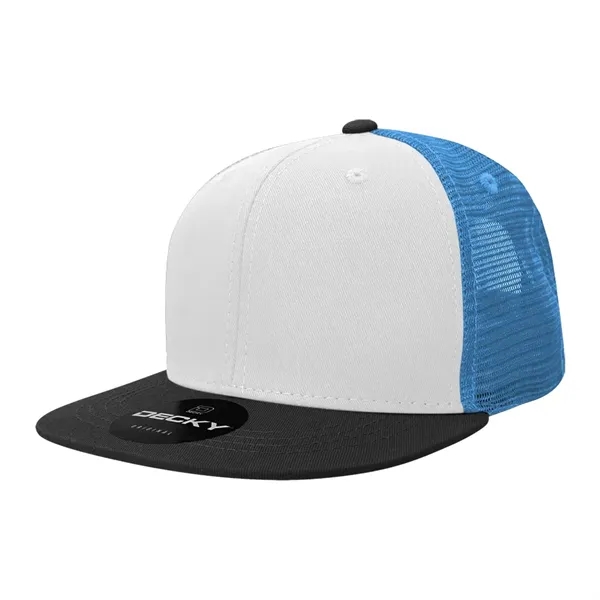 6-panel structured trucker hat with insulated mesh, flat bill, and snapback... from ASI 72657 Active Life Promo