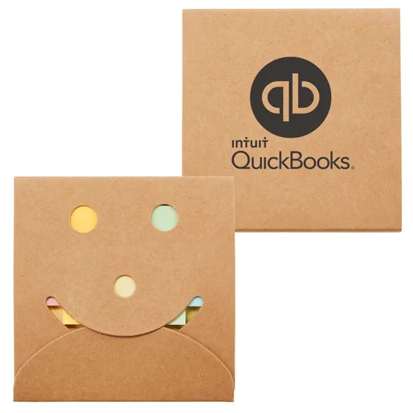 .25" x 3.25" x 3.25" smiley face notebook with yellow sticky... from ASI 63549 Jornik Manufacturing Corp