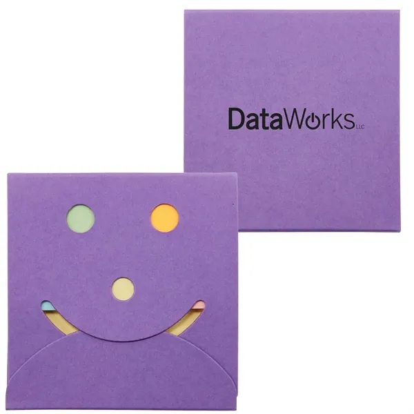 .25" x 3.25" x 3.25" smiley face notebook with yellow sticky... from ASI 63549 Jornik Manufacturing Corp