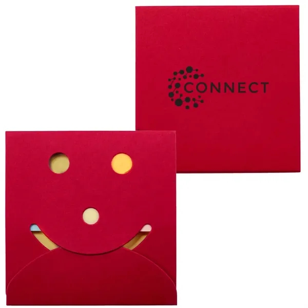 .25" x 3.25" x 3.25" smiley face notebook with yellow sticky... from ASI 63549 Jornik Manufacturing Corp