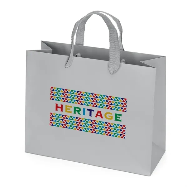 Matte laminated tote with woven handles.... from ASI 37940 Bag Makers Inc