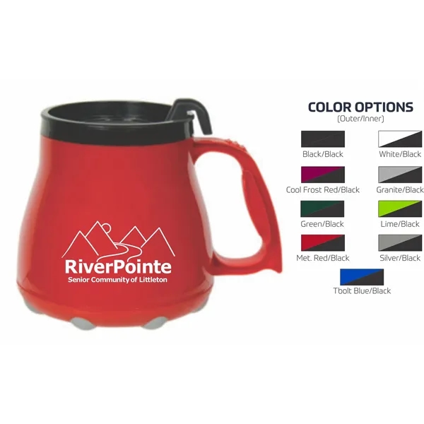 16oz. Roadster Mug, double-wall insulated, screen-printed, dishwasher safe, with a black... from ASI 72657 Active Life Promo / Apres Ski Active Life