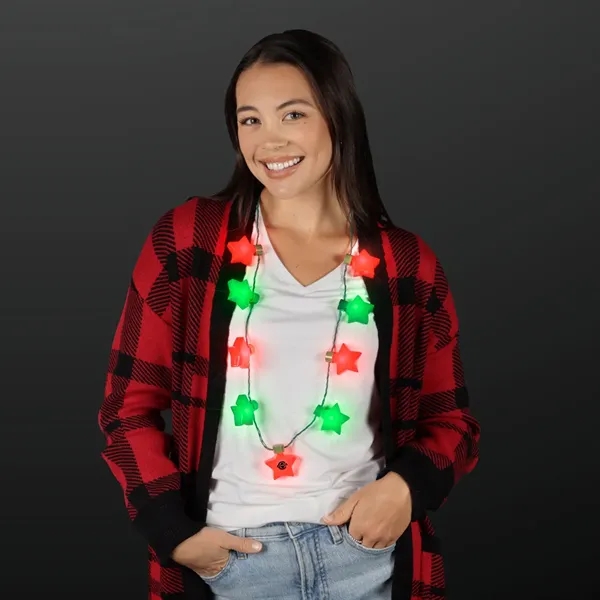 Christmas Stars Light Up String Necklace; Blank and Imprint Pricing... from ASI 34194 ALightPromos / Alight Promotional Products