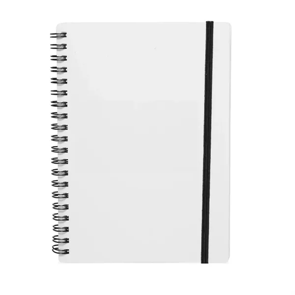Eco-friendly elastic band spiral notebook plus 1 color silkscreen imprint on... from ASI 37218 Athena Promo (tm)