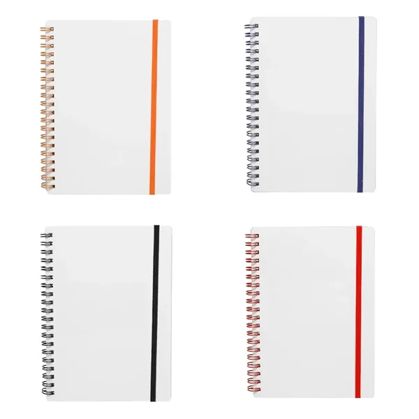 Eco-friendly elastic band spiral notebook plus 1 color silkscreen imprint on... from ASI 37218 Athena Promo (tm)