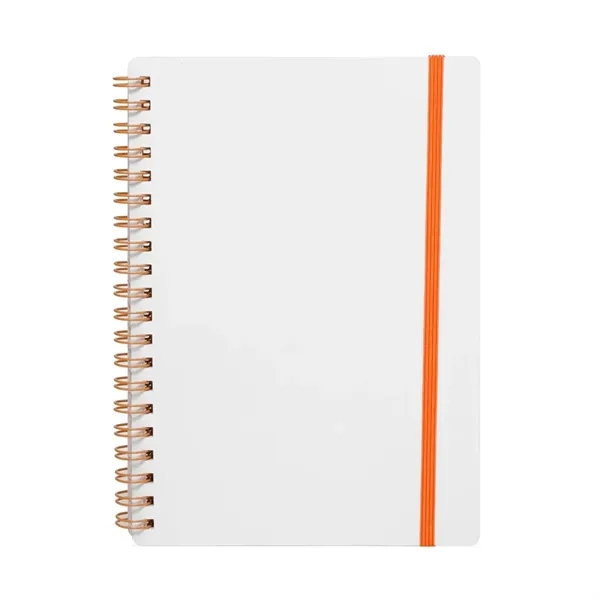 Eco-friendly elastic band spiral notebook plus 1 color silkscreen imprint on... from ASI 37218 Athena Promo (tm)