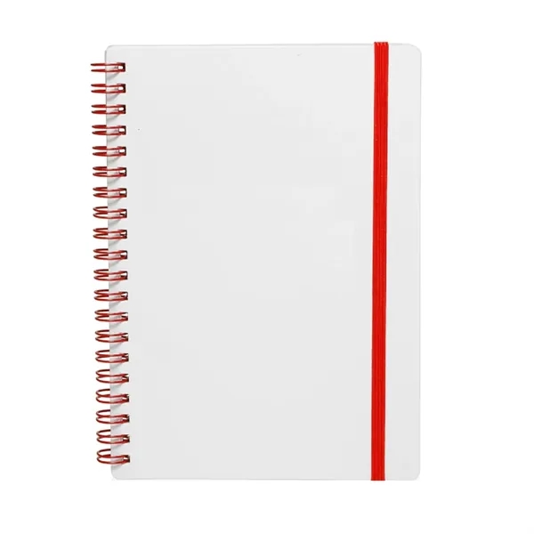 Eco-friendly elastic band spiral notebook plus 1 color silkscreen imprint on... from ASI 37218 Athena Promo (tm)