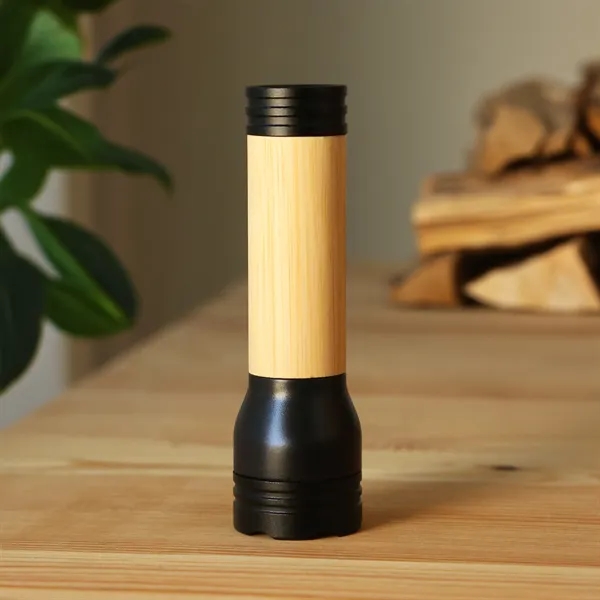 Rechargeable flashlight constructed of bamboo, aluminum and ABS.... from ASI 52840 Evans Manufacturing