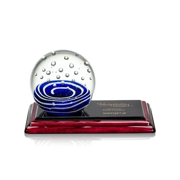 Hand blown art glass award on a piano finished rosewood Albion... from ASI 84592 St Regis Group / St Regis