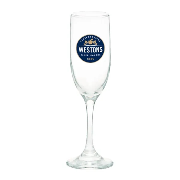 6.25 oz. glass champagne flute with long stem.... from ASI 52840 Evans Manufacturing
