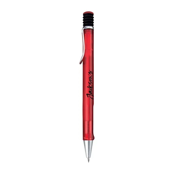 Plunge action ballpoint pen with frosted body and silver pocket clip.... from ASI 31517 Admart Products / Admart Line