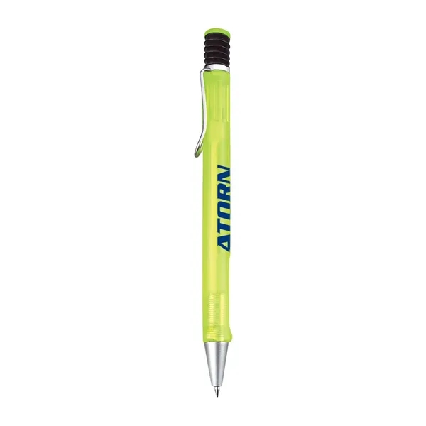 Plunge action ballpoint pen with frosted body and silver pocket clip.... from ASI 31517 Admart Products / Admart Line