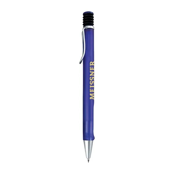 Plunge action ballpoint pen with frosted body and silver pocket clip.... from ASI 31517 Admart Products / Admart Line