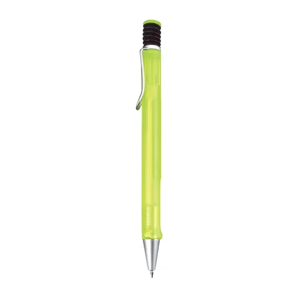 Plunge action ballpoint pen with frosted body and silver pocket clip.... from ASI 31517 Admart Products / Admart Line