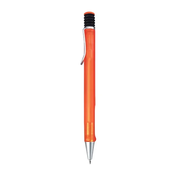 Plunge action ballpoint pen with frosted body and silver pocket clip.... from ASI 31517 Admart Products / Admart Line