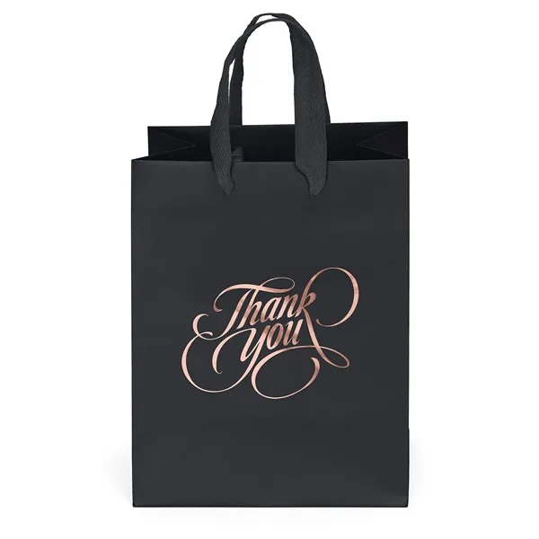 Premium-weight matte-laminated bag with woven handles and fold-over top.... from ASI 37940 Bag Makers Inc