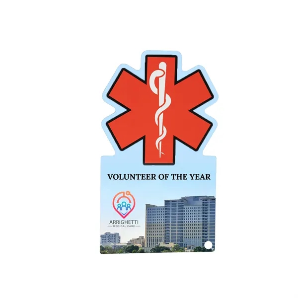 5" custom shaped acrylic award with pin stand.... from ASI 61125 Hit Promotional Products / Hit®