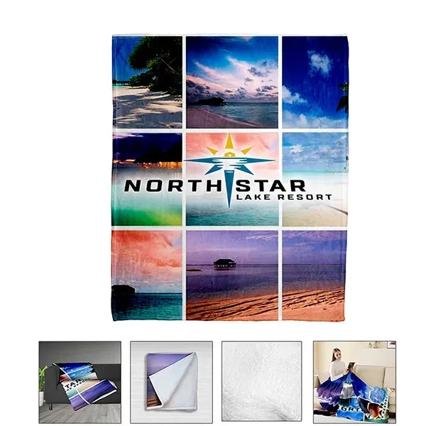 88" x 104" 440GSM Sherpa microfiber blanket.... from ASI 62660 Innovation Line