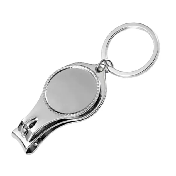 Round shaped nail clipper with keychain and bottle opener with full... from ASI 37218 Athena Promo (tm)