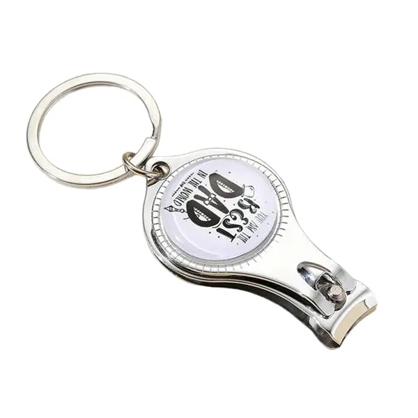 Round shaped nail clipper with keychain and bottle opener with full... from ASI 37218 Athena Promo (tm)