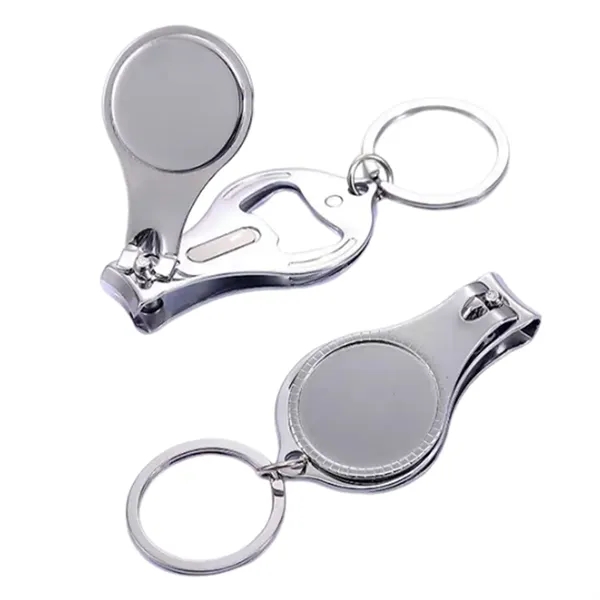 Round shaped nail clipper with keychain and bottle opener with full... from ASI 37218 Athena Promo (tm)