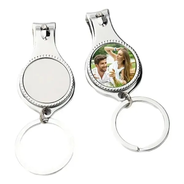 Round shaped nail clipper with keychain and bottle opener with full... from ASI 37218 Athena Promo (tm)