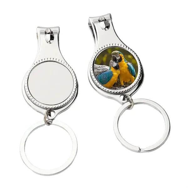 Round shaped nail clipper with keychain and bottle opener with full... from ASI 37218 Athena Promo (tm)