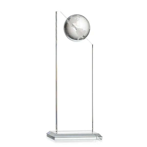 Tall sleek award topped with a half globe mounted on the... from ASI 84592 St Regis Group / St Regis