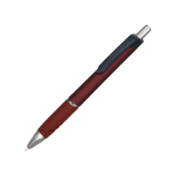 Plastic Pen -colored metallic barrel- with black clip and soft feel... from ASI 44368 ZZ DROPPED -Cedar Crest Manufacturing / Cedar Crest
