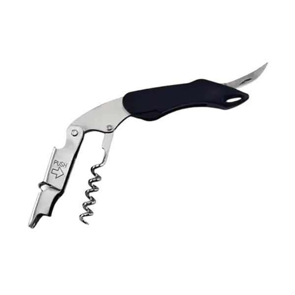 Foldable multi-function corkscrew wine bottle opener with beer bottle opener and... from ASI 37218 Athena Promo (tm)