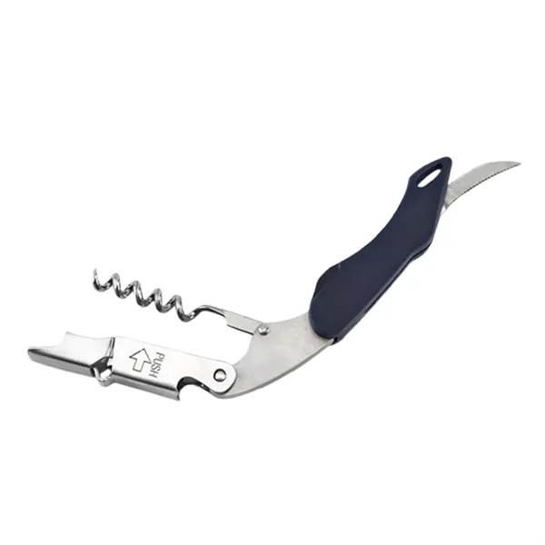 Foldable multi-function corkscrew wine bottle opener with beer bottle opener and... from ASI 37218 Athena Promo (tm)