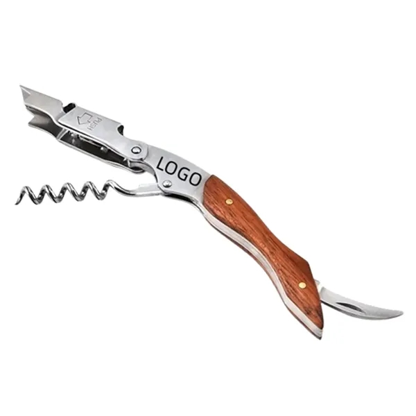 Foldable 3-in-1 corkscrew wine bottle opener with beer bottle opener and... from ASI 37218 Athena Promo (tm)